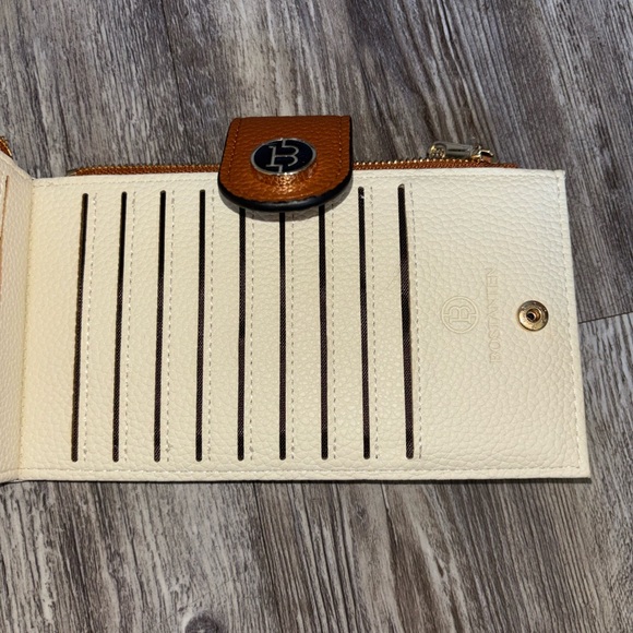 Elegant Bostanten White and Brown Women's Wallet - Picture 3 of 5